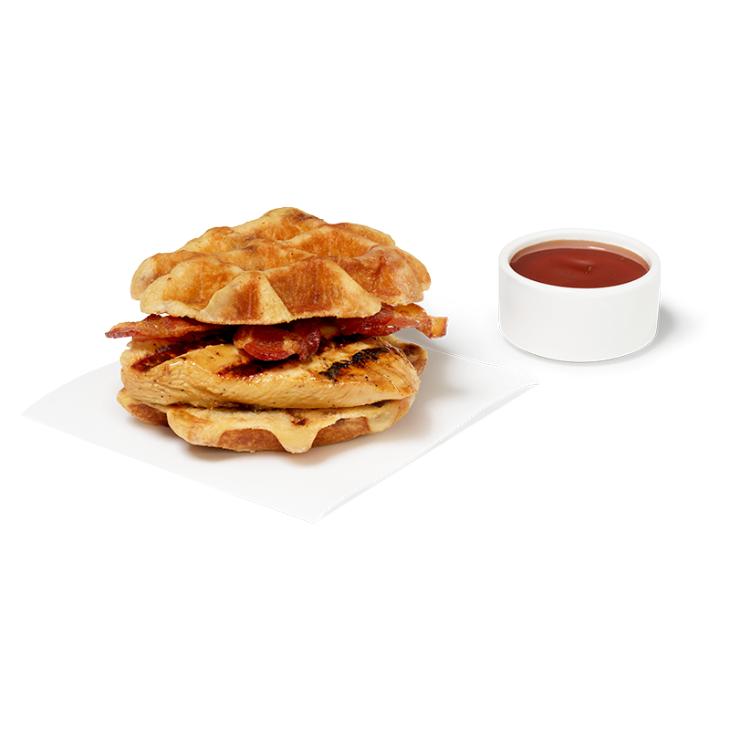 Chicken & Waffles Breakfast Sandwich w/ Grilled Filet
