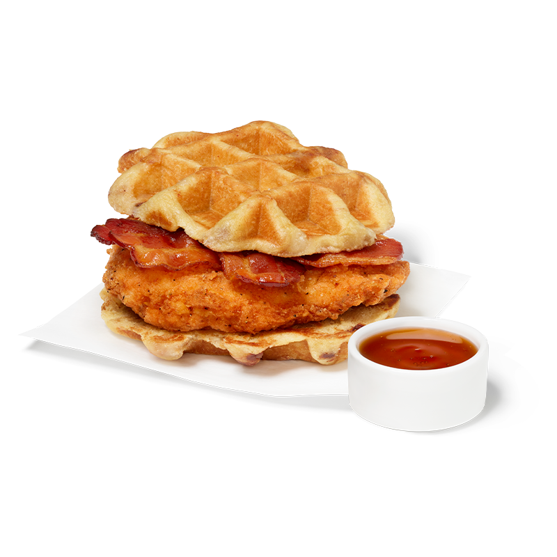 Chicken & Waffles Sandwich w/ Spicy Filet